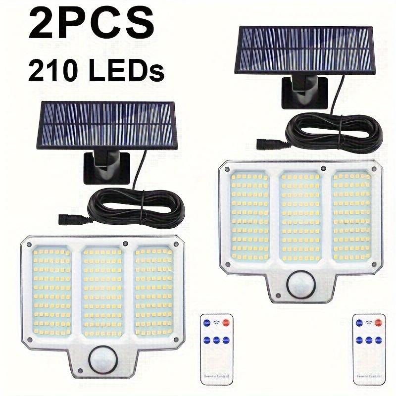 Outdoor Split Solar Lamp 210LED Wall Light with Motion Sensor 3 Modes Floodlight Remote Control for Patio Garage Wall Lamps