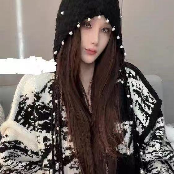 Floral Knit Beanie Hat For Women With Ear Protection And Cozy Warmth For Autumn Winter Seasons