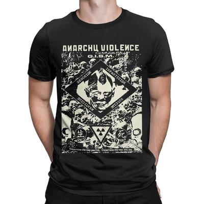 Casual Gism Anarchy Violence Punk Band T-Shirts Men Women's Pure Cotton Tee Shirt Birthday Present Clothing