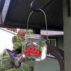 Hanging Bird Feeder Outdoor Transparent Mason Jar Flowers Decoration Hummingbird Feeder
