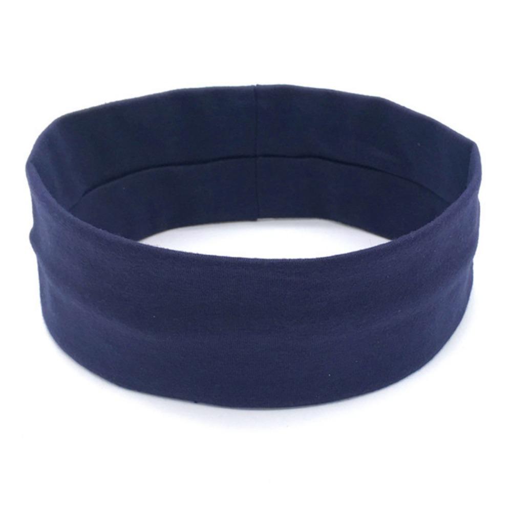 

Fashion Solid Color Turban Headbands, Elastic Knotted Hair Hoop for Women Daily Wear темно-синього кольору