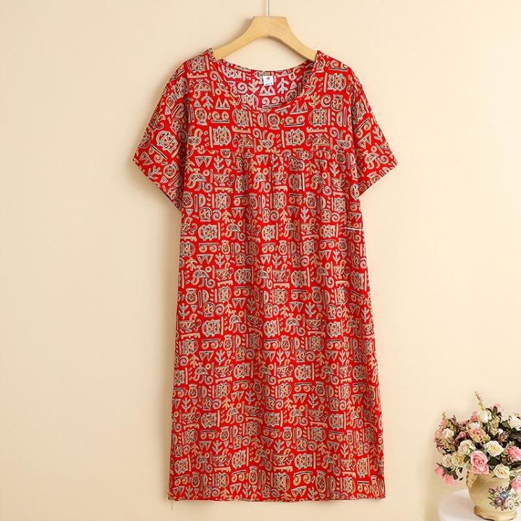 Elegant Summer Loose Long Dresses Women Oversize Short Sleeve Dress