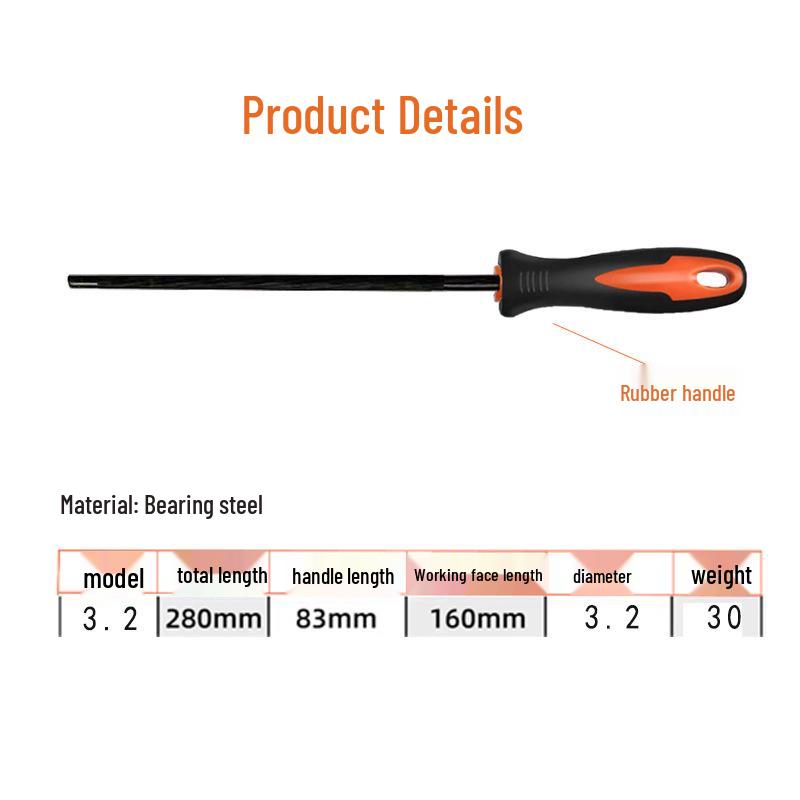 Handheld Chainsaw Sharpening Round File for Gasoline & Electric Saws