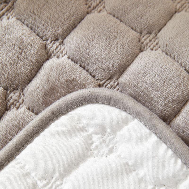 Winter Flannel Solid Color Square Sofa Cover with Plush Cushion Pad One Piece Set for Cozy Home Decor