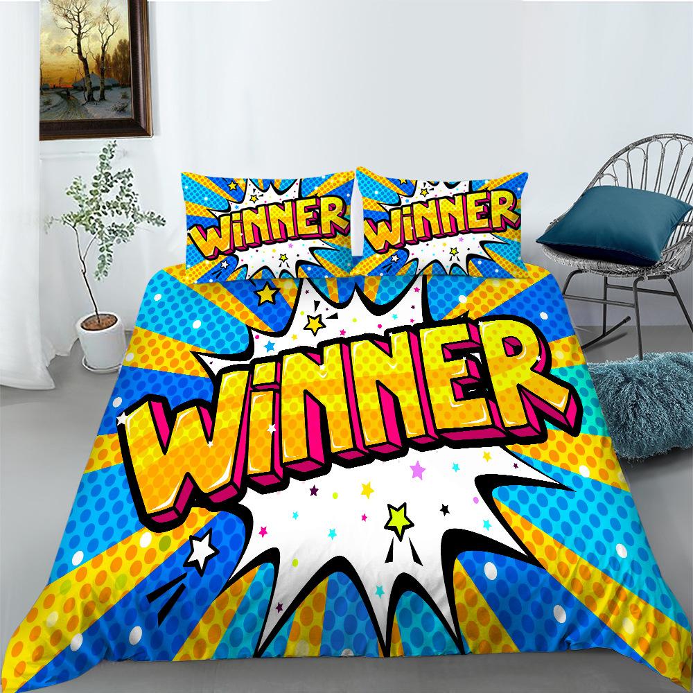 Quilt Cover Pillowcase Two or Three-piece Set Hip-hop Series 3D Digital Printing Polyester