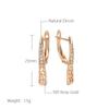 Women 585 Rose Gold Chic Earrings Natural Zircon Long Drop Earrings