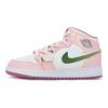 Jordan Air Jordan 1 811 Manufacturing, Peach Oolong Mid top Vintage Basketball Shoes GS Pink White Green DQ8423-616(Team80-)