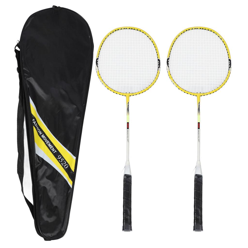 Badmintonschläger Eisenelegierung Nylon Anti-Rutsch-Griff Tragbarer Badmintonschläger mit Tragetasche für
