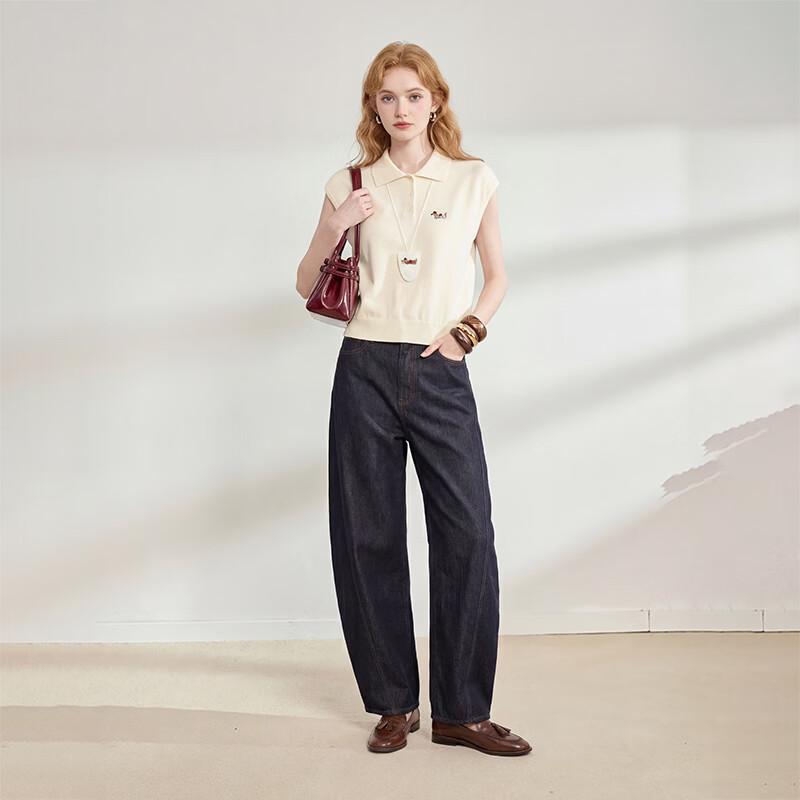 Westlink Women's Polo Collar Embroidered Knit Top