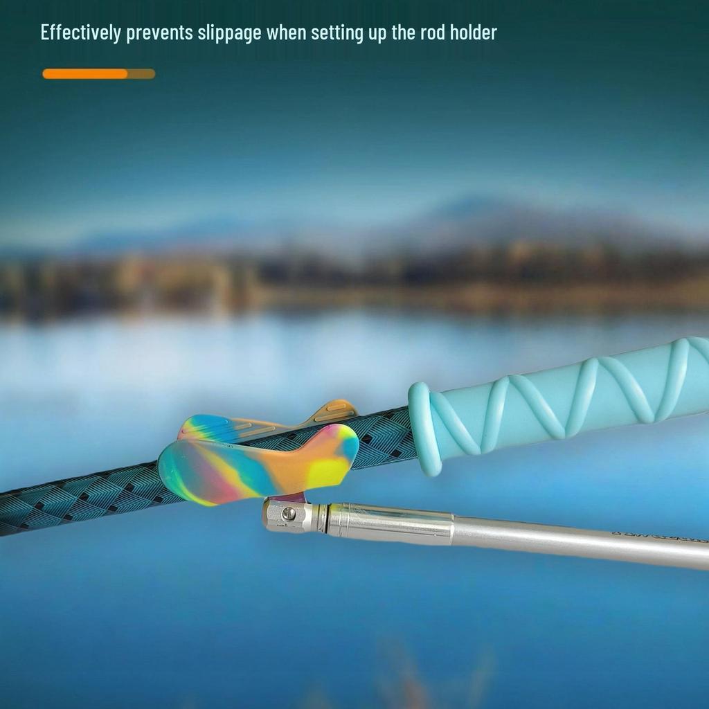 Capa de Silicone Antiderrapante para Cabo de Vara de Pesca com Enrolamento Automático e Fita Absorvente de Suor