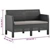 VidaXL Salon de jardin 2 pcs avec coussins PP Rotin Anthracite