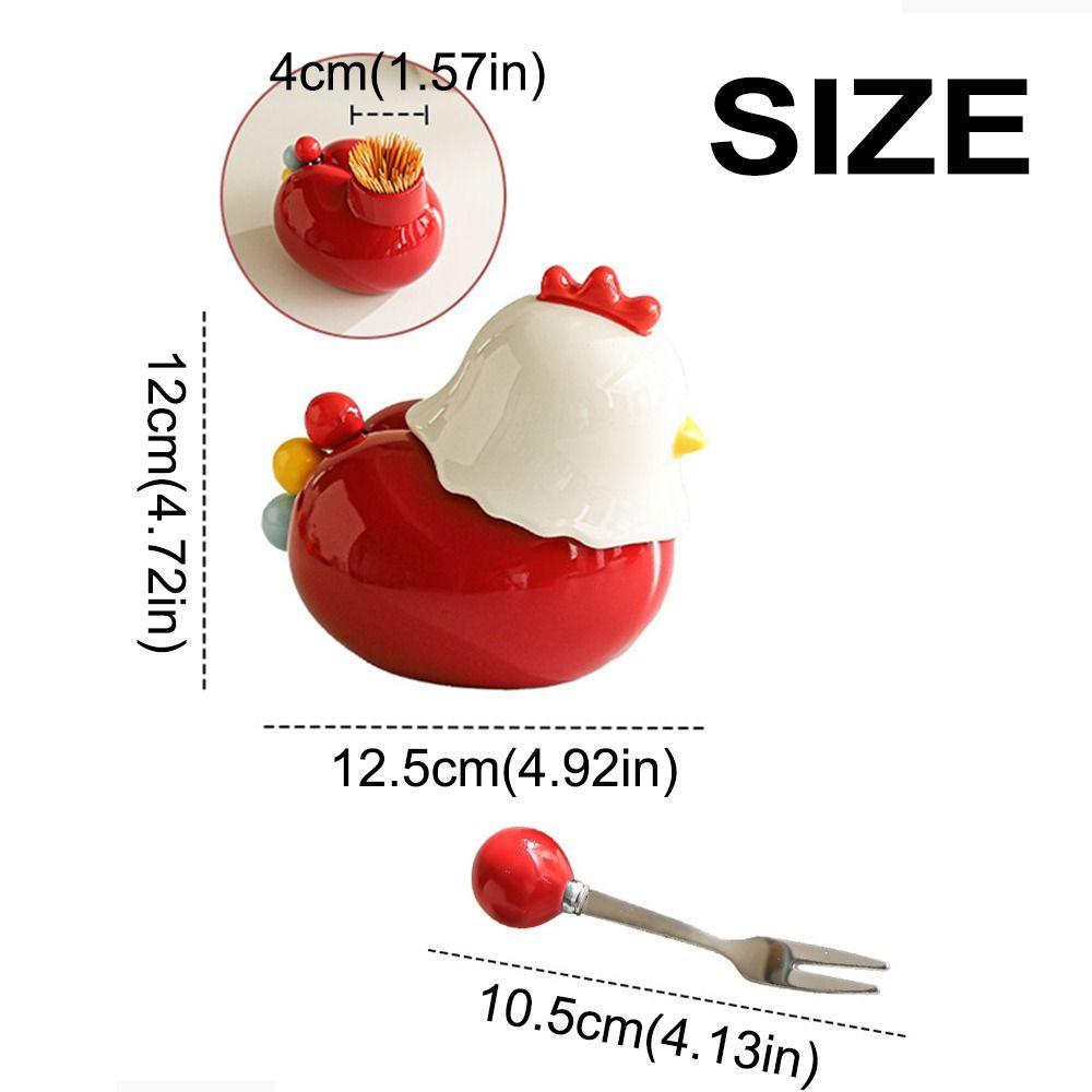 Anti-scald Chicken Toothpick Box Creative Chicken-shaped Fruit Fork Set  Party Supplies