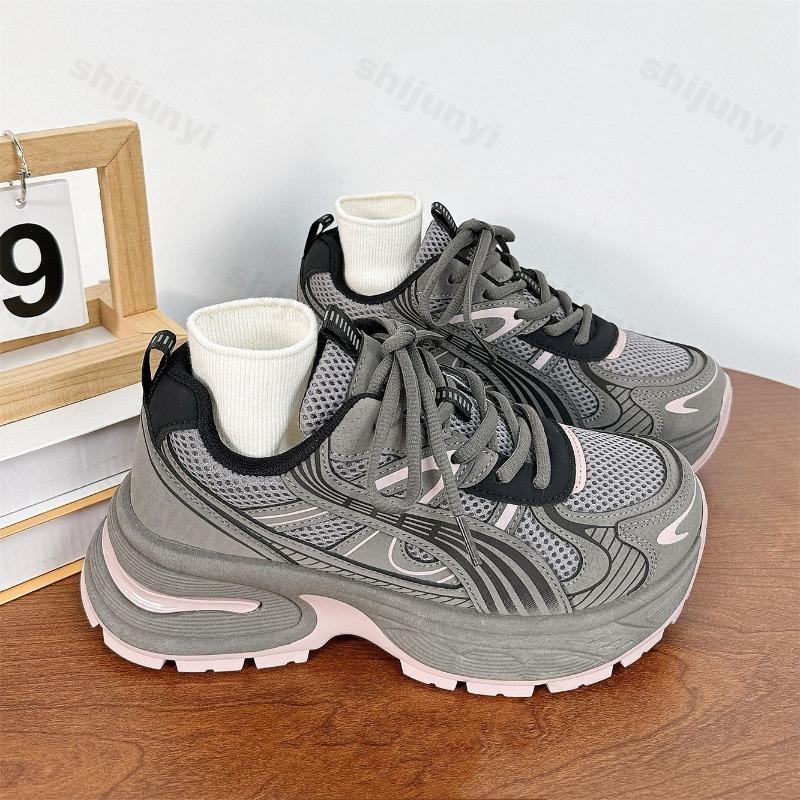 Fashion Woman Shoes 2025 New Sneakers Women Platform Flat Shoe Gray Pink Casual Trainers Ladies Chunky Sneakers Womens Zapatillas Mujern