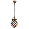 Handcrafted Rhombus Shape Glass Crystal Decorated Mosaic Hanging Light (Multicolour)