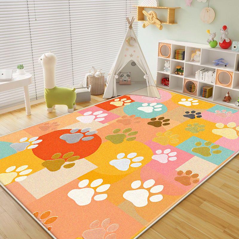 Cute Footprint Carpets for Living Room Modern Decoration Children Bedroom Plush Rug Home Pet Area Easy Clean Non-slip Mat Floor