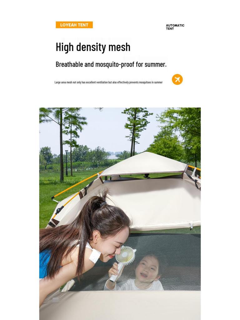 3-4 Person Fully Automatic Camping Tent, Thickened and Rainproof, Single/Double Layer