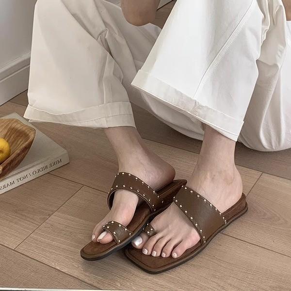 

Niche design sense square head stiletto set toe slippers women wear beautiful with skirt temperament sandals tide 35