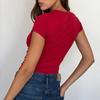 T-shirt imprimé Cherry Love pour femmes Spice Girls, pull à col rond, bas slim, hauts courts, printemps été