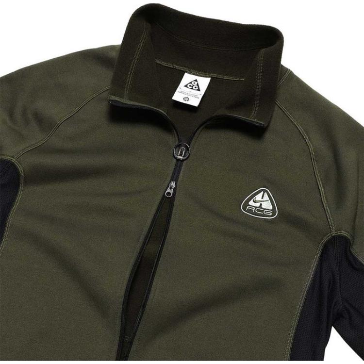 Nike Solid Color Stand Collar Zip-Up Long Sleeve Jacket Men Jacket Green DV9221-325