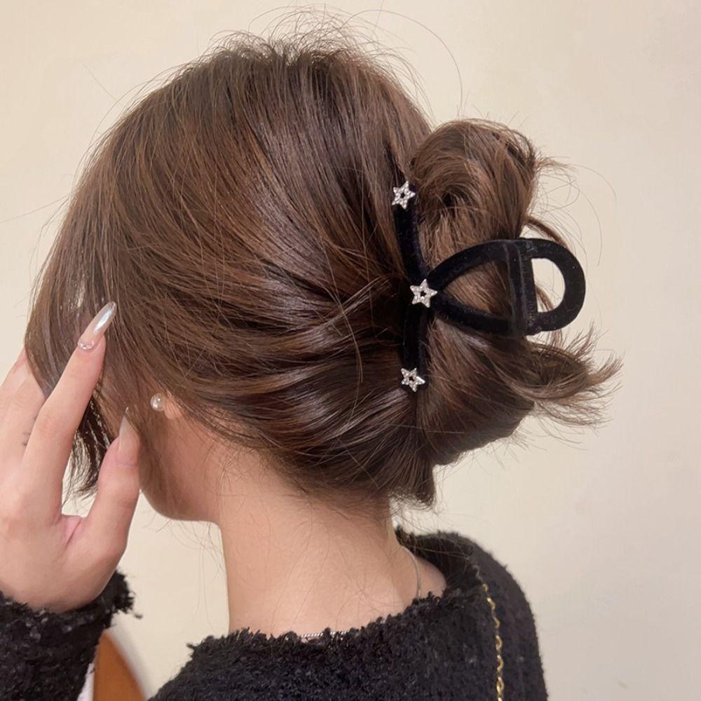 

Флокированная заколка для волос со звездами, аксессуары для волос, заколка в виде акулы, высококачественная заколка для волос, осень и зима