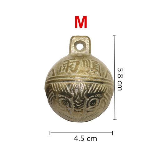 1Pc Pure Copper Cow Horse Sheep Grazing Bell High Sensitivity Ringing Bell Tiger Head Pattern Animal Identification Device M/L