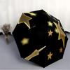1pc Golden Stars Automatic Folding Umbrella - Portable Collapsible Design, 8-Rib Iron Frame, Durable Fabric Yy251125131