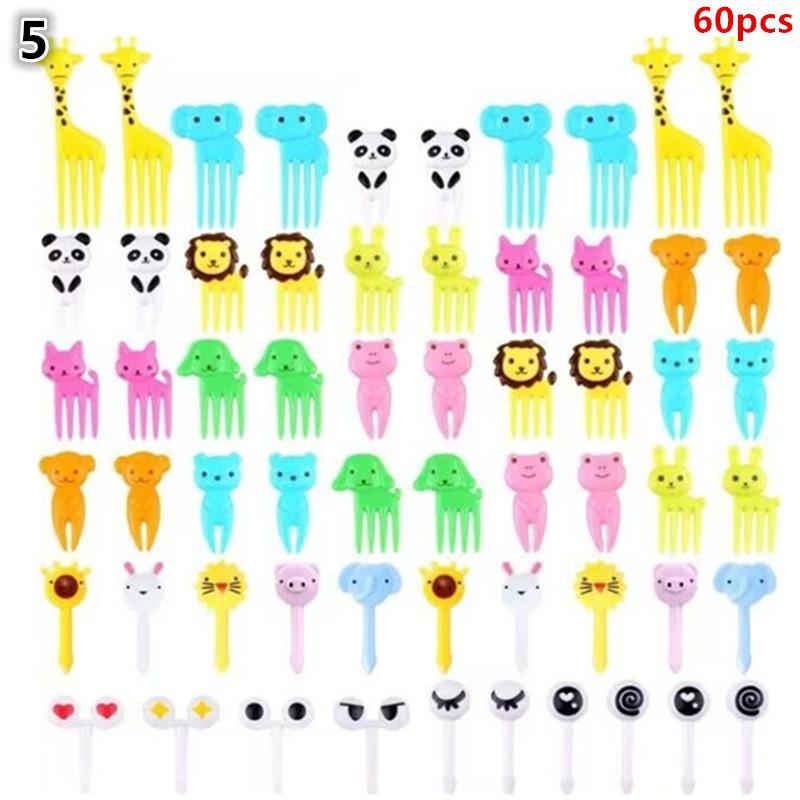 

Animal Fruit Shaped Forks For Kids Children Diy Mini Food Picks Cute Cartoon Cake Snack Dessert Toothpicks For Lunch Box Decor 5