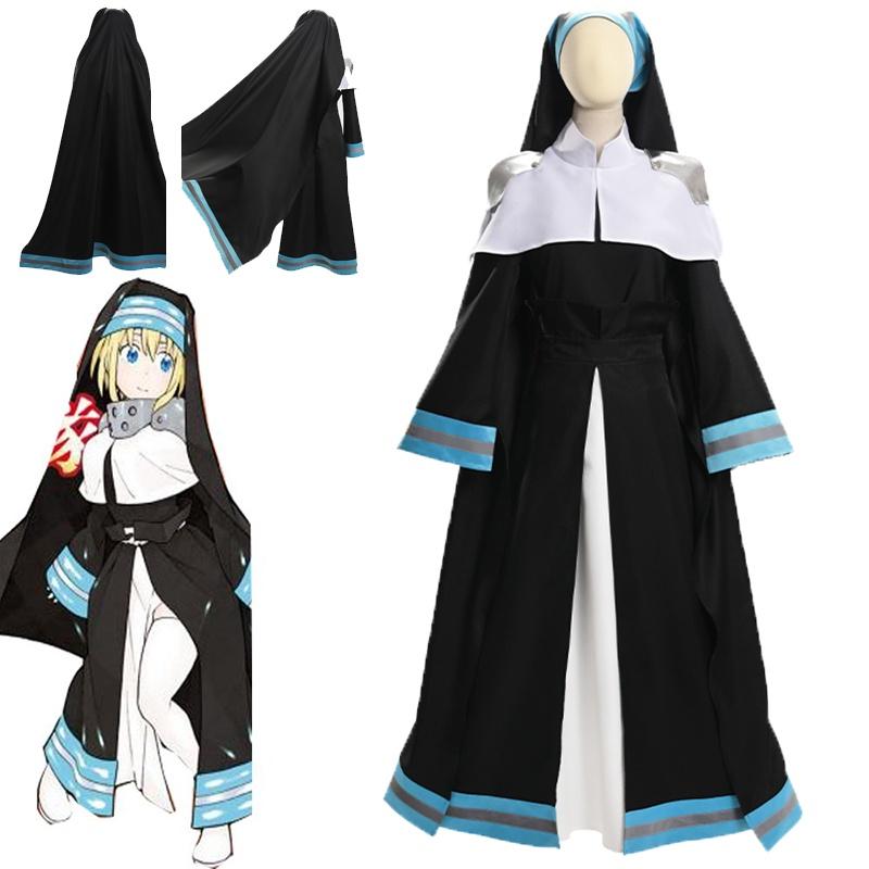 High-quality Flame Fire Brigade Alice Nun C Dress Firefighter Nun Dress Anime Cosplay Costume