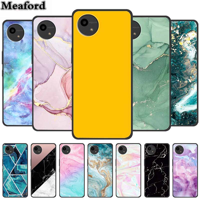 Case For SHARP AQUOS WISH4 Marble TPU Soft Silicone Back Cover SharpSmartphones SH-52E Phone Cases Protector Mica Painted Capa