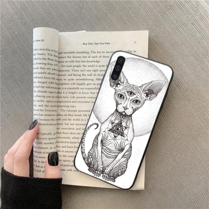 Tattoo Sphinx Cat  Phone Cover Shell For Samsung Galaxy A51 A71 A21S A10 A20S A20E A30S A40 A50 A70 A11 A40 M31 M30S Coque Case