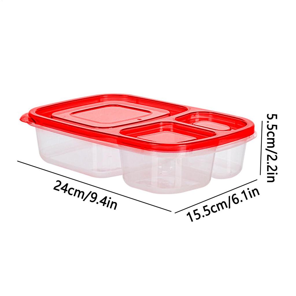 Meal Prep Containers 3-Compartment Lunch Storage Box School Food Container For Home Office Camping Picnic School Restaurant