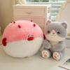 Cat Eating Cute Fish Plush Toy Doll Soft Doll Office Napping Pillow Gift