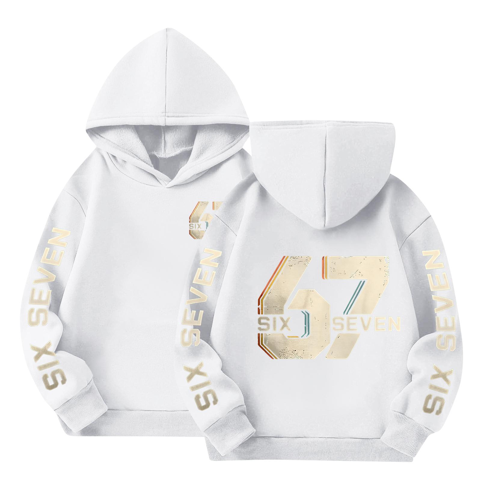 

Boys Printed Hooded Long-Sleeve Sweatshirt Casual Sports Comfort Sweatshirt 160 білий