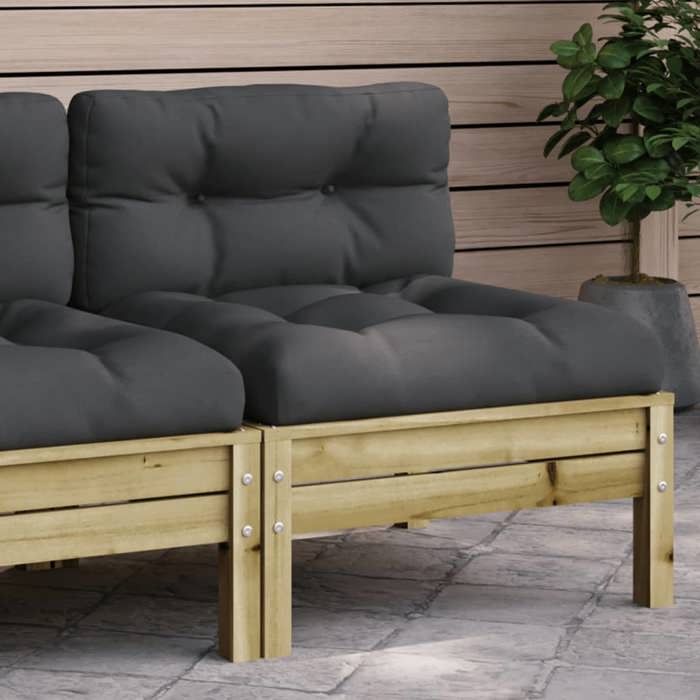 VidaXL Garden Sofa Without Armrests and Cushions, Seat with Backrest, Outdoor Patio Backyard Terrace Furniture, 838160