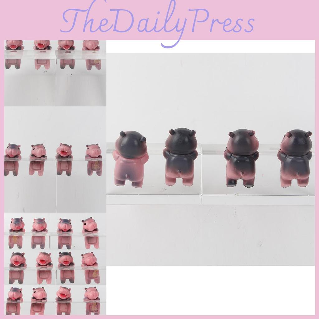 Unique Hippo Toy Model Figures For Car Display Fun Blind Box Gachapon Set
