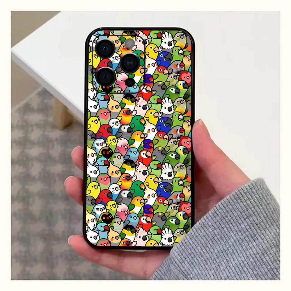 

Parrot Birds Cockatiel Phone Case For Apple iPhone 15,14,13,12,11,Pro,X,XS,Max,XR,Plus,Mini Soft black shell iPhoneXS