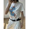 Japanese Cute Printed Crew Neck Short-sleeved T-shirt Women's Summer Loose Lazy Versatile Cotton Top with Bottoming Shirt