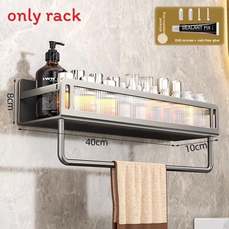 Space Aluminum Wall Mount Bathroom Shelf With Layer Storage For Toilet And Sink Area