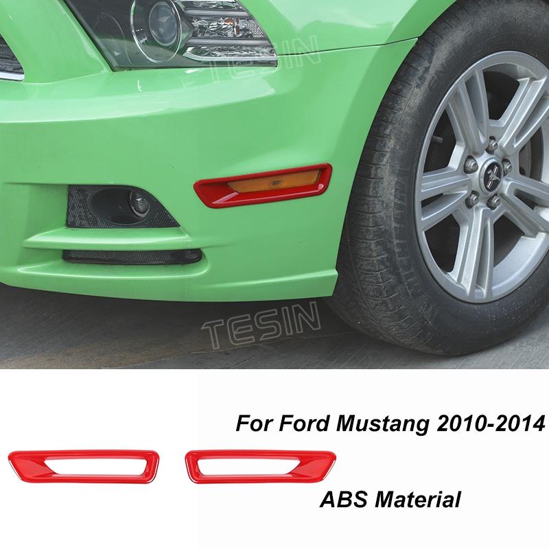 TESIN Car Red Interior Decoration Cover Stickers For Ford Mustang 2009 2010 2011 2012 2013 2014 Exterior Accessories Car