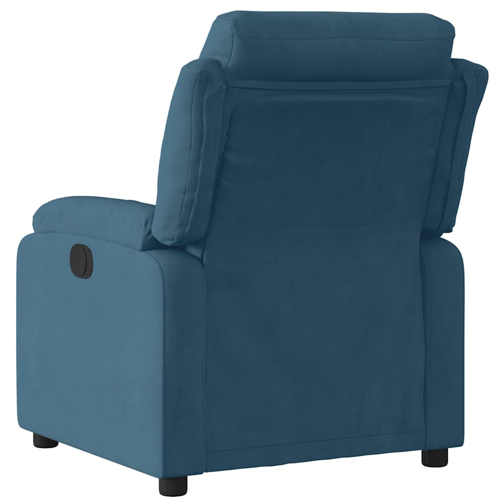 Recliner Chair Blue Velvet