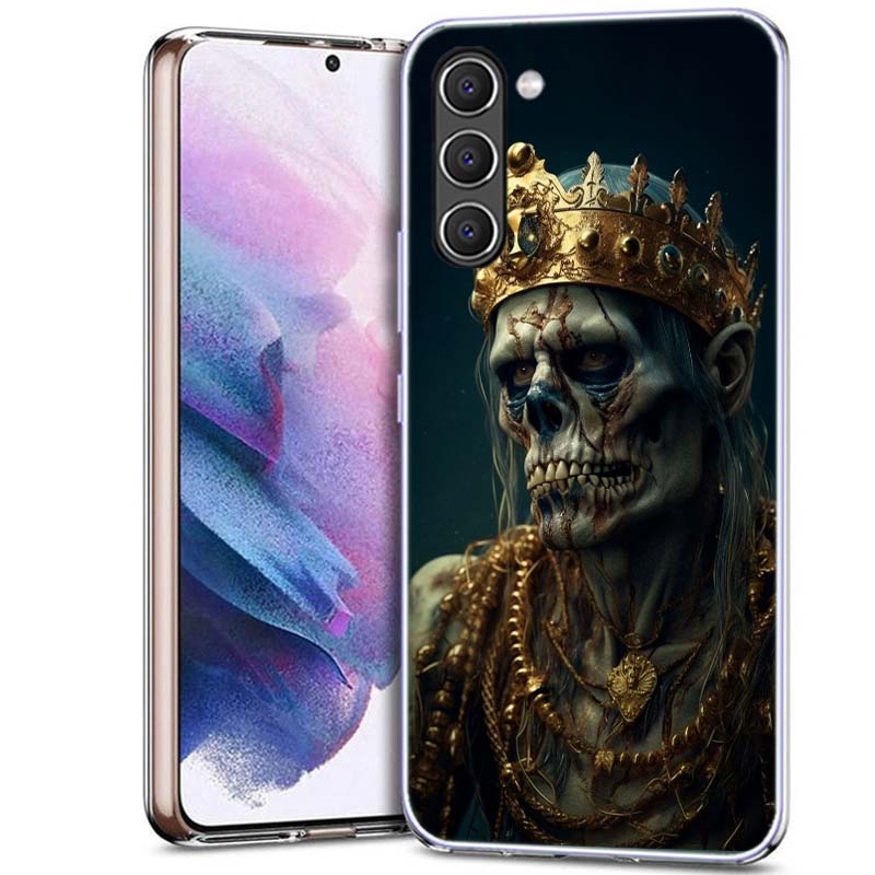 Crown Skeleton Emperor Phone Case for Samsung A54 A14 A24 A34 A17 A37 A57 A55 A35 A25 A15 A13 A23 A33 A53 A07 A05S A04S A03 A73