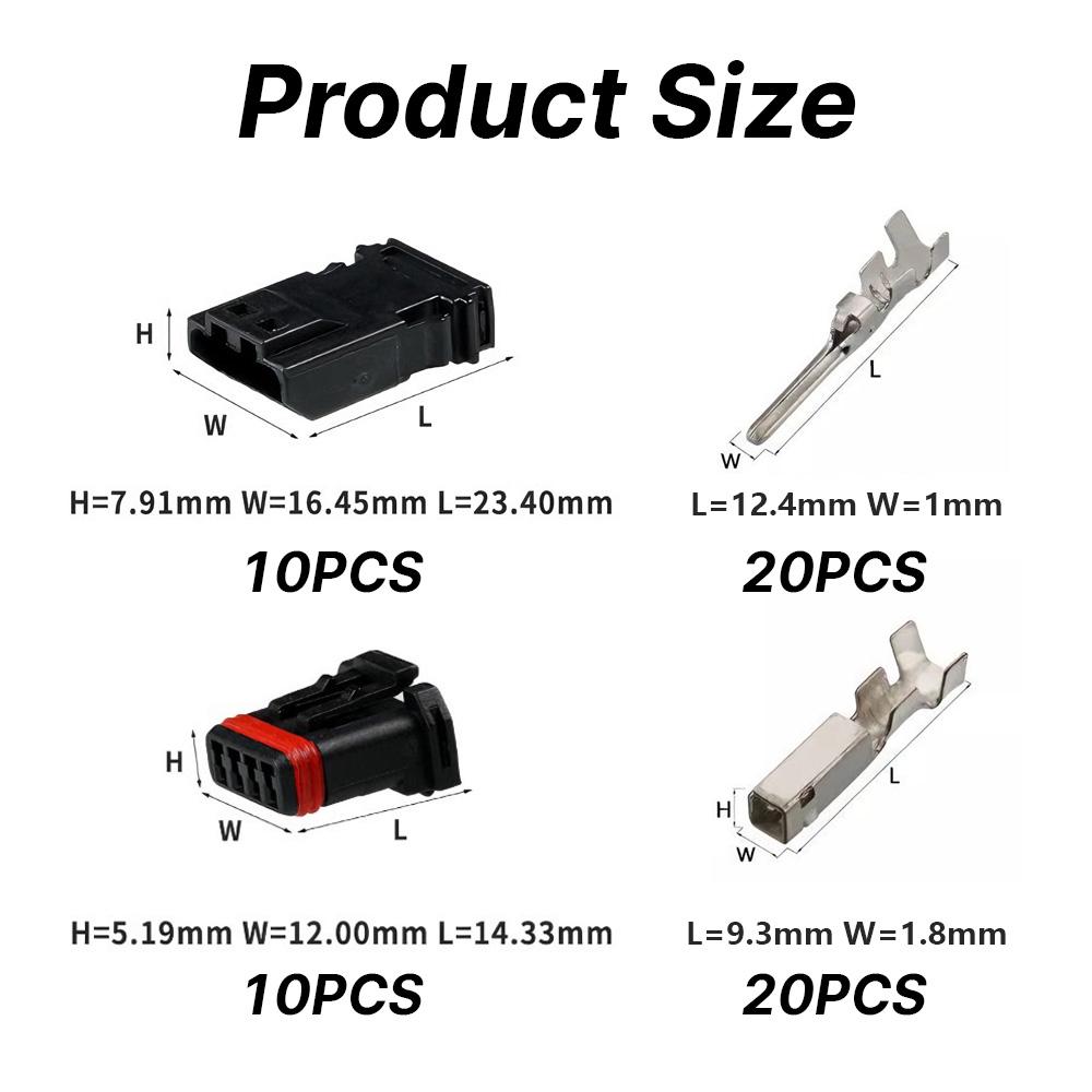 1-20 Sets 4 Pin Female Male Auto Electric Plug Wiring Harness Connector MX19004S51 MX19004P51 MX19004P52 MX19004S52