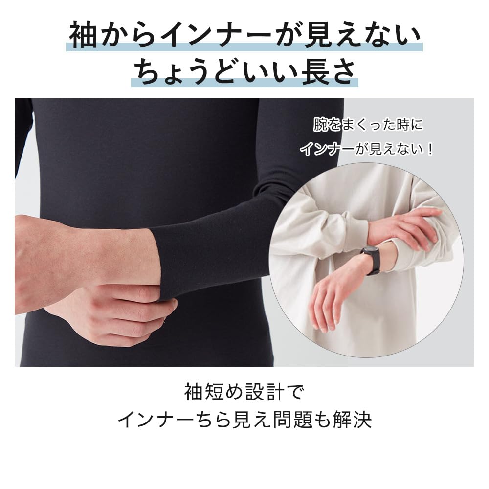 GUNZE Long Sleeve Designed To Prevent Peeking Out from Under a CUT OFF with Suitable for Made In and YV2608W T-Shirt (8.5-length Sleeves, Long-sleeved