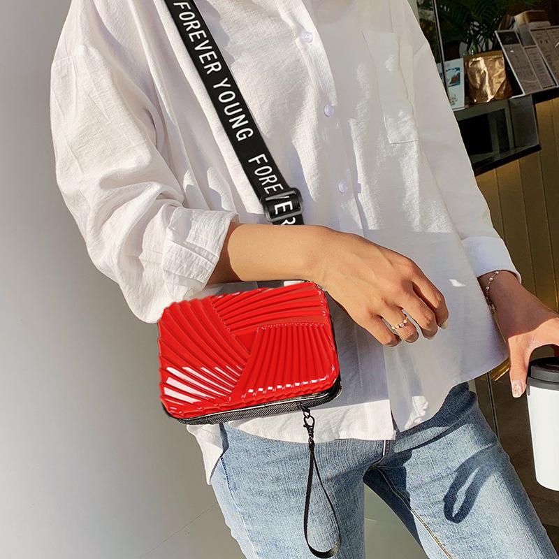 

Mini Suitcase Shoulder Bag Personality Luggage Crossbody Bag Portable Solid Color Small Makeup Bag Waterproof Cosmetic Bags світло-синій колір