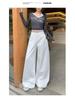 Women's High-Waisted Wide-Leg Denim Jeans - Bamboo White, Spring 2026