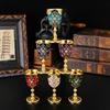 Elegant Rhinestone-Studded Stemmed Shot Glass Turkish Style Barware Decorative Display Cup Spirits
