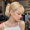 1pc Women's Cute Cream Floret Grab Clip High-quality Acetate Shark Clip Back of The Head Hair Scratch Suitable for Daily Use