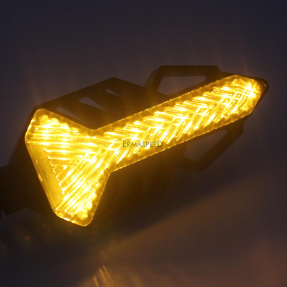 Sequential Motorcycle LED Turn Signal Lights Amber Flowing Water Motorbike Blinkers Indicator 12V Universal Lamp