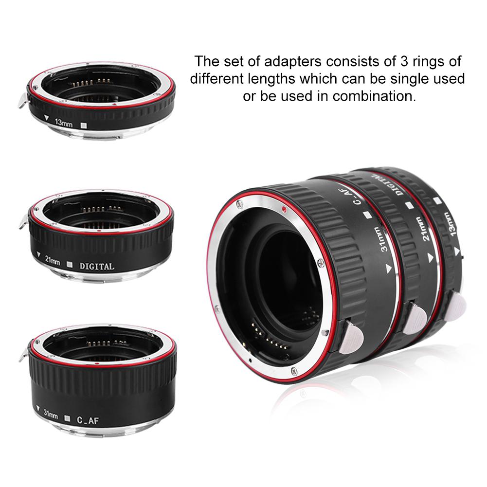 SHOOT Automatic Auto Focus 31 21 13mm Macro Extension Tube Set for Canon Ef EF S Camera