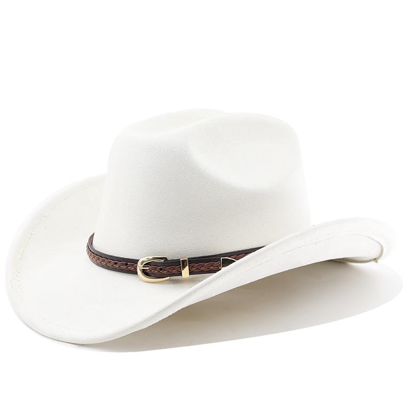 New Fashion Suede Cowboy Fedoras Cap Retro Unisex Outdoors Big Brim Top Hat Western Style Handsome Britain Panama Jazz Hat